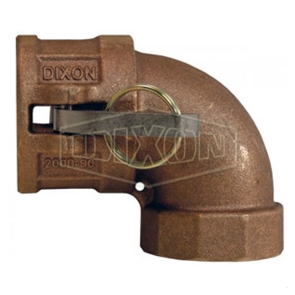 Type D 90Deg Cam and Groove Elbow, 1-1/4 in, Female Coupler x FNPT, Brass, Domestic